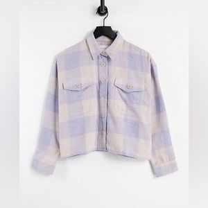 American Eagle Cropped plaid flannel size large